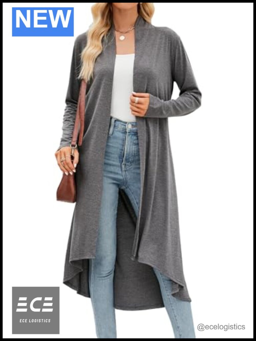 Women's Lightweight Long Duster Cardigan Open Front High Low Hem Maxi with